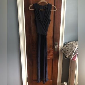 Ann Taylor navy wrap jumpsuit